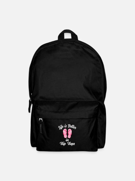 Das Leben Ist Besser in Flip Flops Spruch - Rucksack - Schwarz