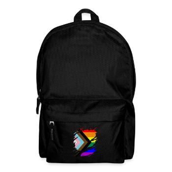 LGBTQ Progress Pride Flagge gerissen Offenbaren - Rucksack - Schwarz - Vorne