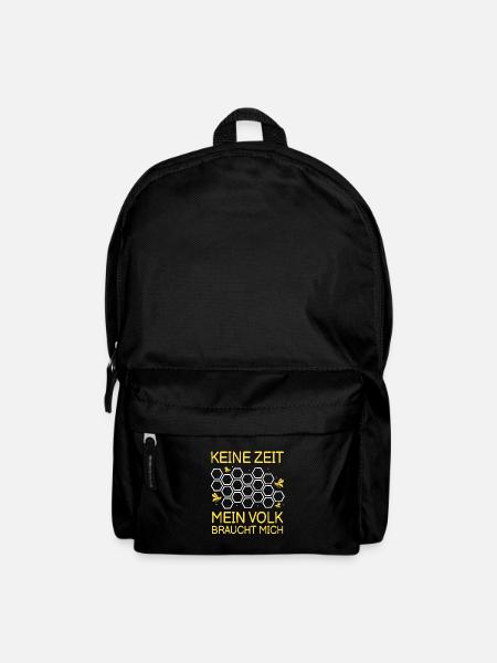 Keine Zeit mein Volk braucht mich Biene Imker - Rucksack - Schwarz