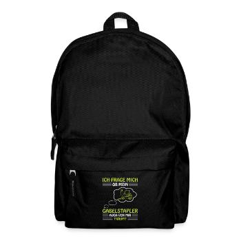 Lagerarbeiter Logistiker Stapler Staplerfahrer - Rucksack - Schwarz - Vorne