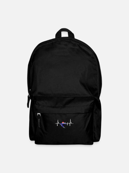 Heartbeat Design Croatian Flag Croatia - Backpack - black