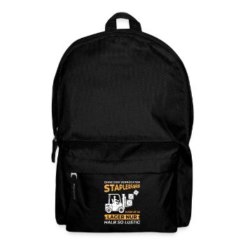 Lagerarbeiter Logistiker Stapler Staplerfahrer - Rucksack - Schwarz - Vorne