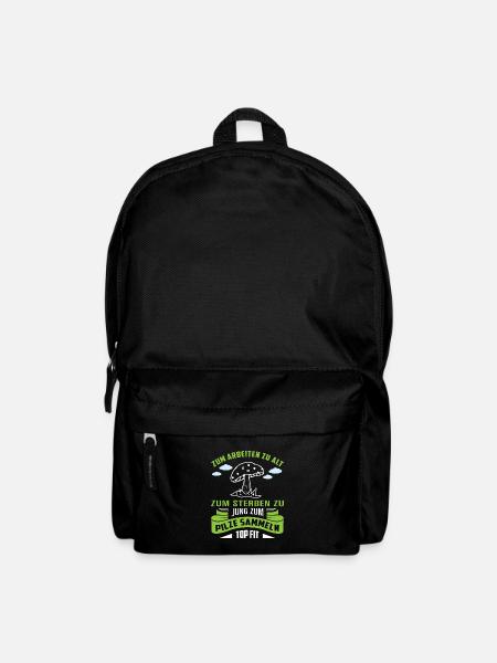 zum sterben zu jung zum Pilze sammeln top fit - Rucksack - Schwarz