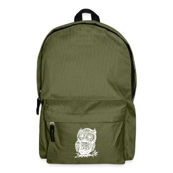 Süsse niedliche vintage Eule - Rucksack - Olivgrün - Vorne