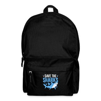 Save The Sharks Funny Shark Protect Sharks Sea - Backpack - black - Front