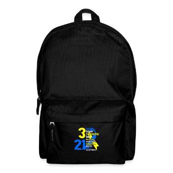 3/21 World Down Syndrome Day Trisomy 21 Blue and - Backpack - black - Front