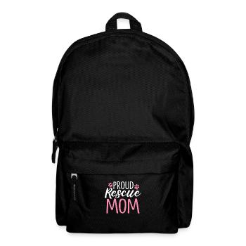 Proud Rescue Mom Animal Activist Funny Pet Mom - Backpack - black - Front