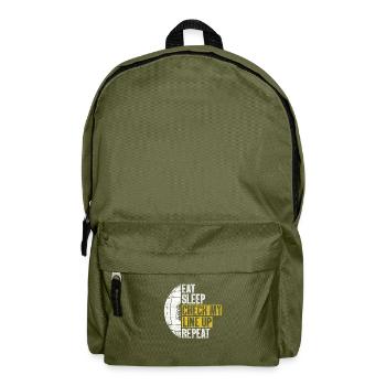 Eat Sleep Check My Lineup Repeat Funny Football - Backpack - olive green - Front