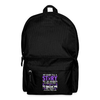 Meine Narben erzählen eine Geschichte Purple Ribbon ACM Chiari - Rucksack - Schwarz - Vorne
