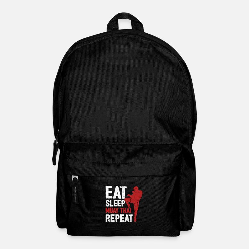 Essen Schlaf Muay Thai Wiederholung Thai Boxen Kunst von - Rucksack - Schwarz