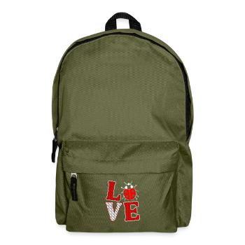Love Funny Ladybug Entomology Coccinellidae - Backpack - olive green - Front