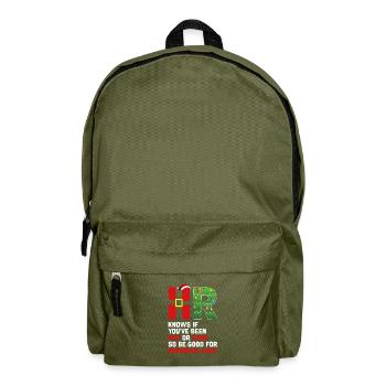 Funny Christmas Party HR Knows If You've Been Bad - Backpack - olive green - Front