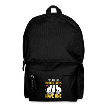Cats Are Like Potato Chips Animal Activist Funny - Backpack - black - Front