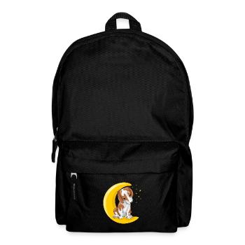 Niedlicher Beagle ruht auf dem Mond - Rucksack - Schwarz - Vorne