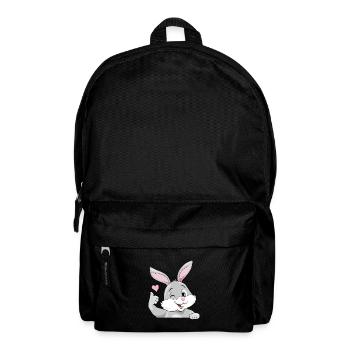 Lächelnder zwinkernder Hase gefällt mir - Rucksack - Schwarz - Vorne
