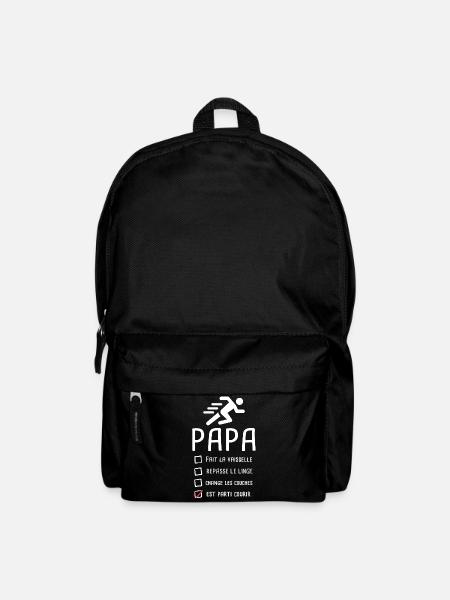 Papa est parti courir fête des pères footing - Sac à dos - noir