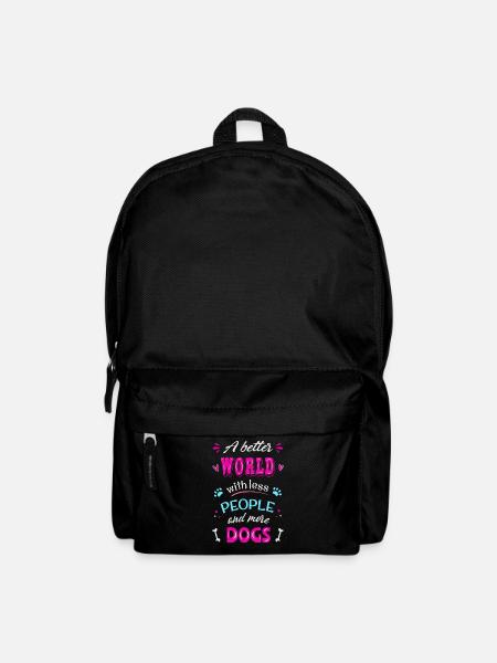 Eine bessere Welt weniger Menschen mehr Hunde - Rucksack - Schwarz