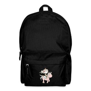 La Princesse et la Licorne sur arc-en-ciel magique - Sac à dos - noir - Devant