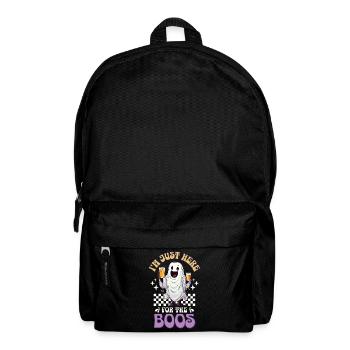 Je suis juste là pour les huées Bière fantôme d’Halloween - Sac à dos - noir - Devant