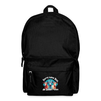 Keine Zeit die Ziegen rufen lustiger Ziegenspruch - Rucksack - Schwarz - Vorne