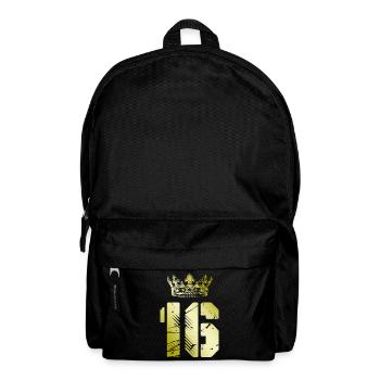 16 Zahl Krone - Rucksack - Schwarz - Vorne