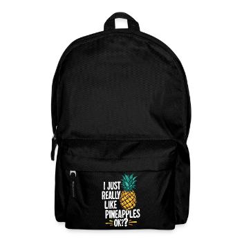 Ananas tropische hawaiianische Frucht - Rucksack - Schwarz - Vorne