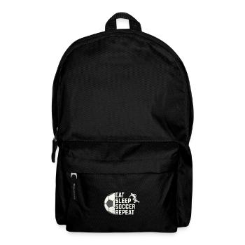 Eat. Sleep. Soccer. Repeat. – Für alle Fußballfans - Rucksack - Schwarz - Vorne