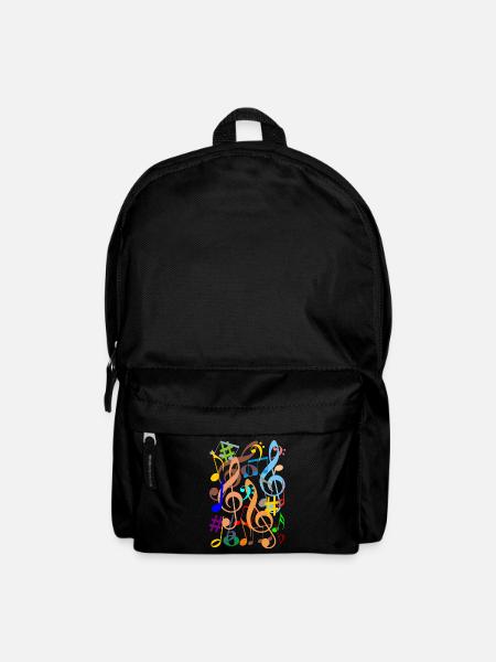 Musiknoten - Rucksack - Schwarz