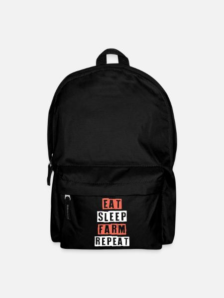 eat sleep farm repeat - Backpack - black