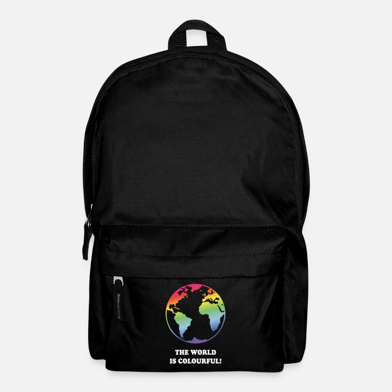 Le monde est coloré ! (Terre / Couleurs arc-en-ciel) - Sac à dos - noir