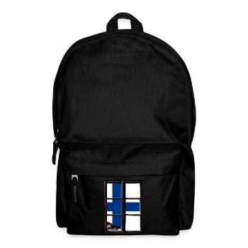Finnland Flagge Suomi Finnische Fahne Used Look - Rucksack - Schwarz - Vorne