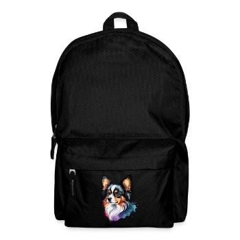 Papillon Dog Cute Cute Watercolor Colorful - Backpack - black - Front