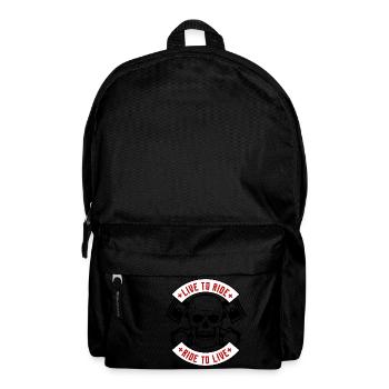 Live to ride Skull black - Rucksack - Schwarz - Vorne