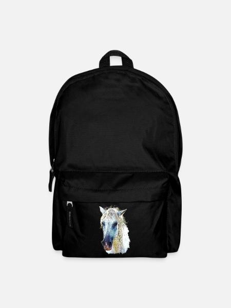 Cheval camarguais en Pastel Fluide - Sac à dos - noir