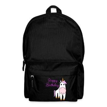 Einhorn 'Happy Birthday' Mädchen Kinder Violetta - Rucksack - Schwarz - Vorne