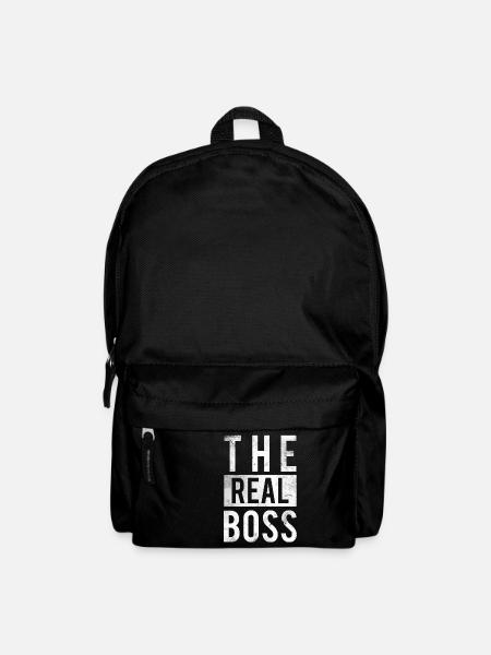 The Real Boss Shirt Geschenk Beziehung Partnerlook - Rucksack - Schwarz