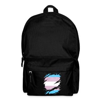 Transgender Pride Flag Ripped Reveal - Backpack - black - Front