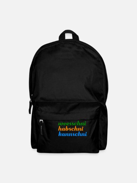weesschni habschni kannschni Typisch sächsisch - Rucksack - Schwarz