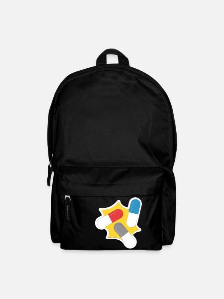 Pop art design cadeau rétro capsule médicament - Sac à dos - noir