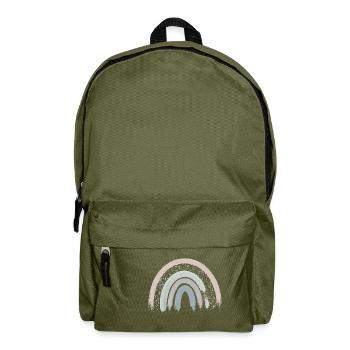 Regenbogen Boho Rainbow Baby Mädchen - Rucksack - Olivgrün - Vorne