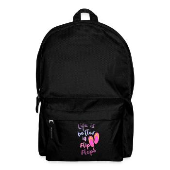 In Flip Flops ist das Leben besser - Rucksack - Schwarz - Vorne