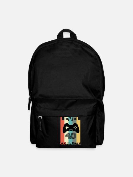 40. Geburtstag Retro Gamer Level 40 abgeschlossen - Rucksack - Schwarz