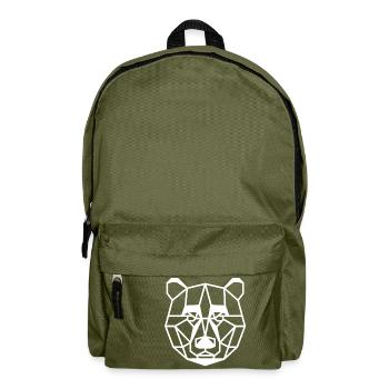 Ours composé de formes géométriques - Sac à dos - vert olive - Devant