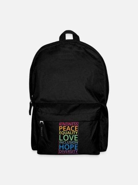 Diversity-Appell, Frieden, Liebe - Rucksack - Schwarz