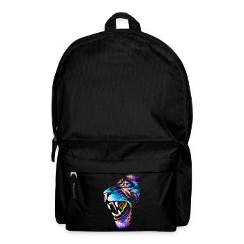 Löwe | Löwenkopf | Bunte Katze - Rucksack - Schwarz - Vorne