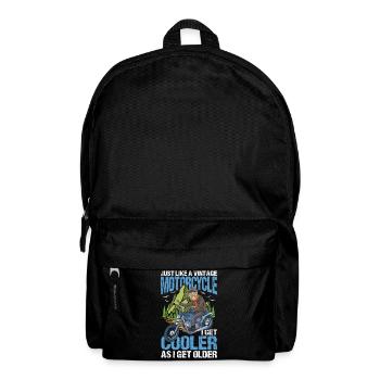 Just Like A Vintage Motorcycle I Get Cooler As I - Rucksack - Schwarz - Vorne