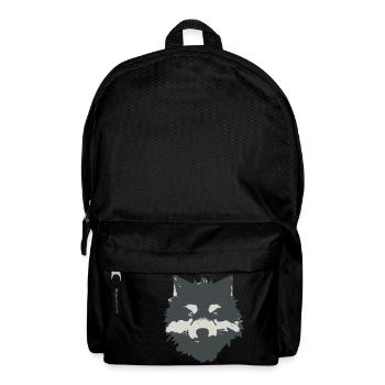 Mystische Eleganz: Das schwarz-weiße Wolfsgesicht - Rucksack - Schwarz - Vorne
