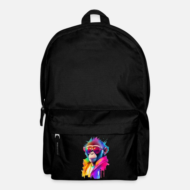 Singe avec des lunettes de soleil - Sac à dos - noir