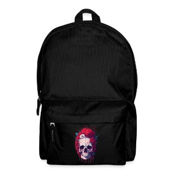 Totenkopf mit roten Blumen - Rucksack - Schwarz - Vorne