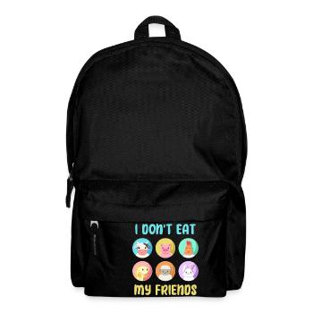 Schwein Huhn Hase Freunde Design für Veganer - Rucksack - Schwarz - Vorne